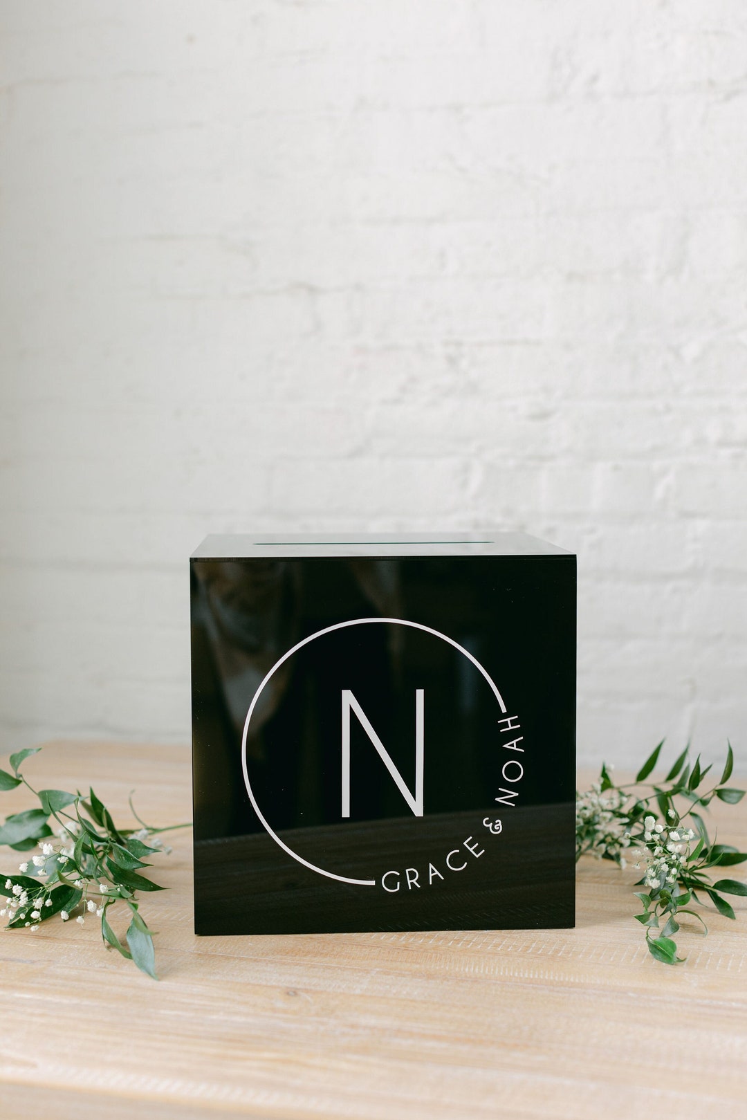 Lock & Key Black Acrylic Card Box I Acrylic Card Box I Wedding Card Box