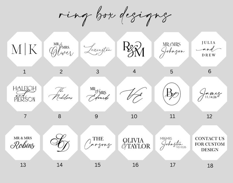 Personalized Triple Velvet Ring Box, Octagon Wedding Ring Box | Engraved Ring Bearer Box | Proposal Ring Box | Custom Wedding Keepsake Gift image 6