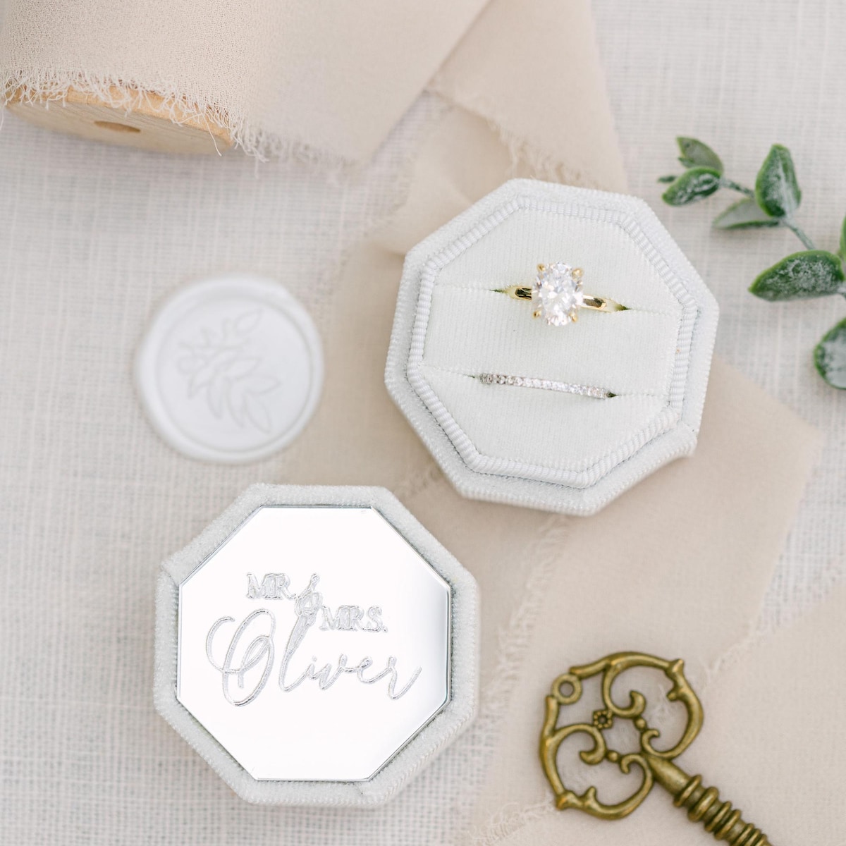 Engraved Silver Velvet Ring Box - Etsy