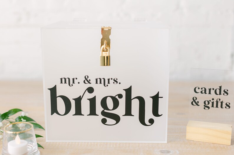 Frosted Acrylic Card Box I Wedding Card Box With Lock Custom Etsy