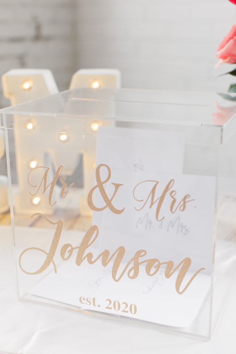 Personalized Wedding Card Box I Acrylic Card Box I Wedding Etsy