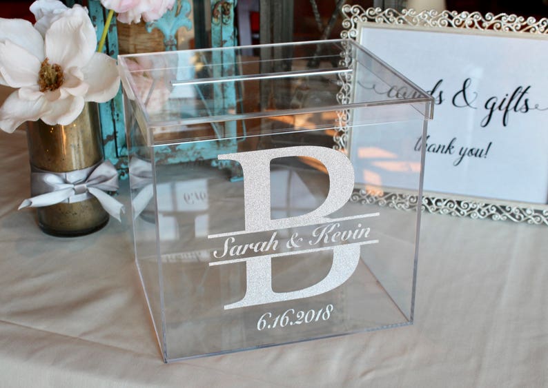 Personalized Wedding Card Box I Acrylic Card Box I Wedding Etsy