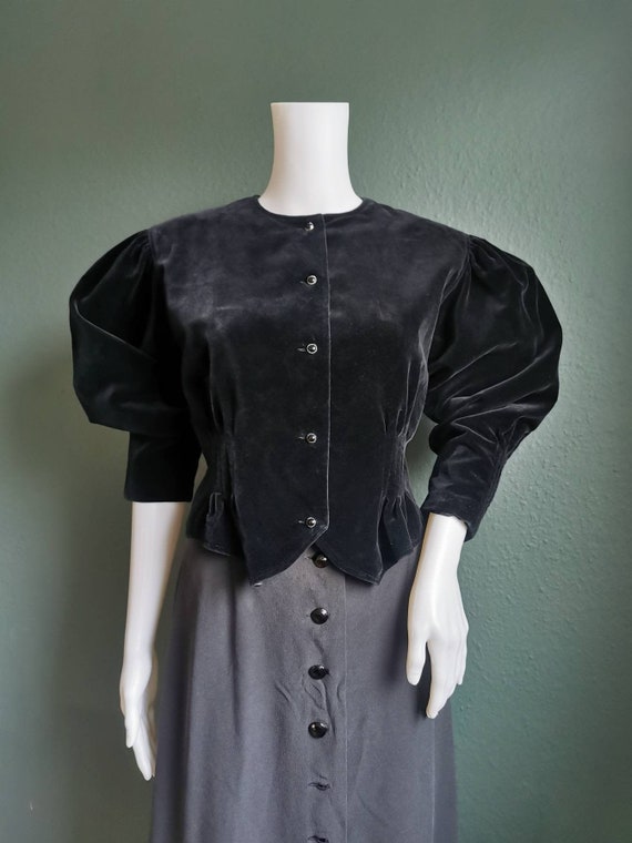 Dramatic Leg of Mutton Sleeve Jacket / Vintage Vel