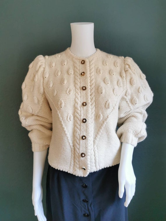 Vintage Folk Cardigan / Trachten Cardigan / Puffed