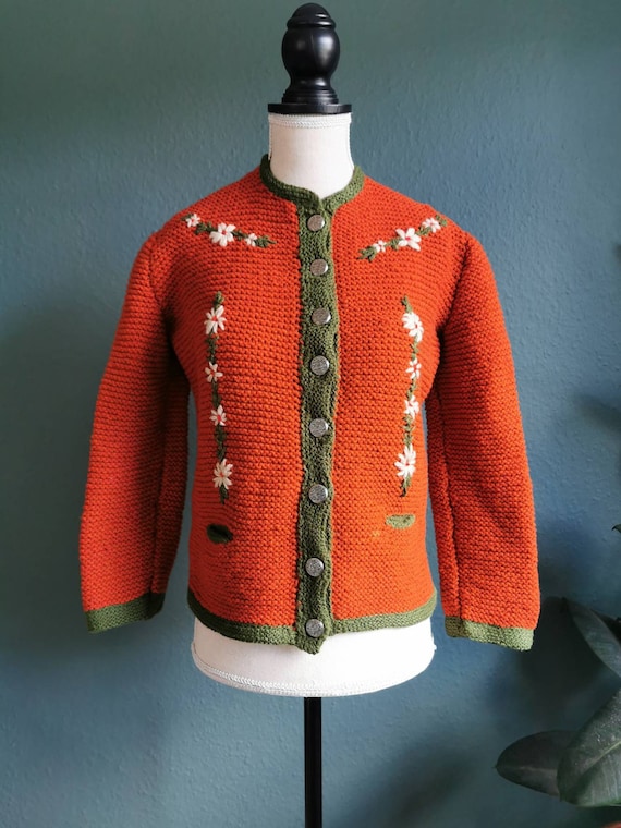 1940s Folk Sweater / 40s Sweater / 40s Cardigan