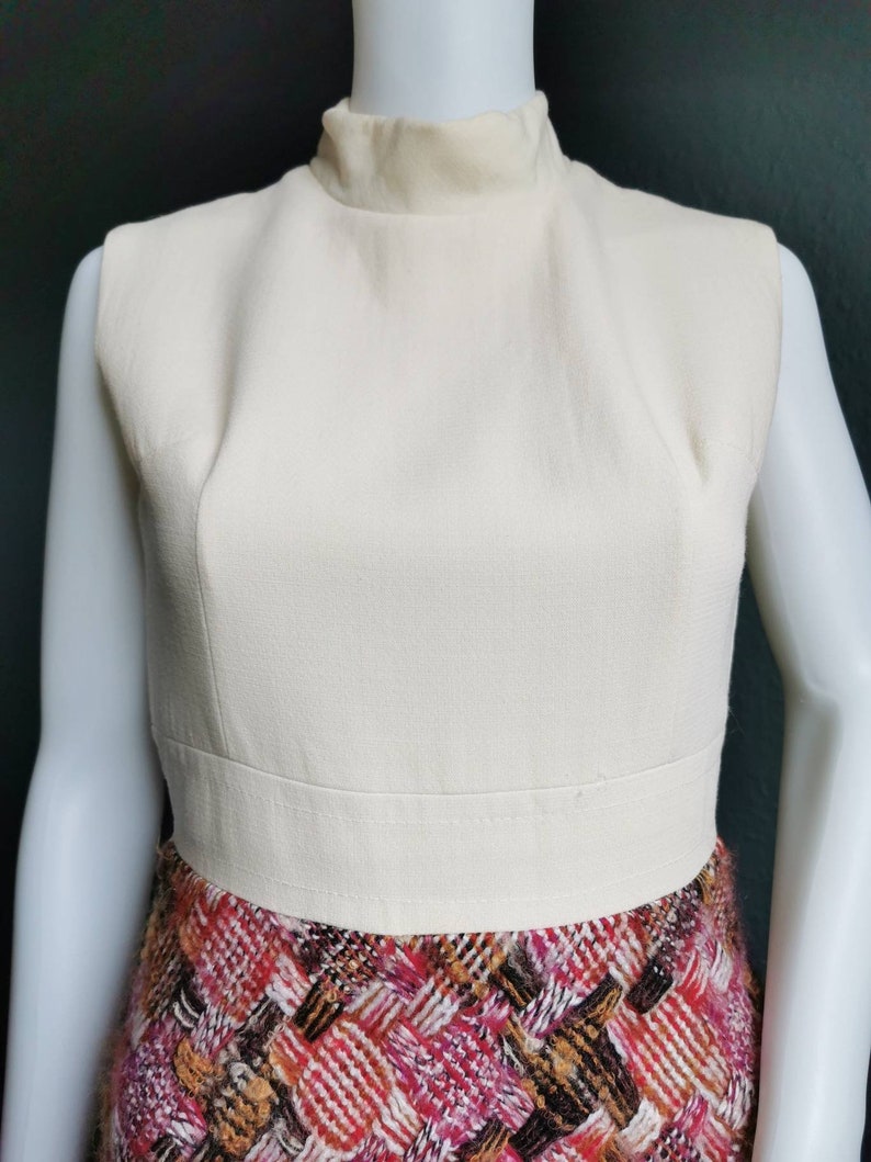 1970s 1960s Dress / Turtle Neck / Wool Skirt / Checked image 8