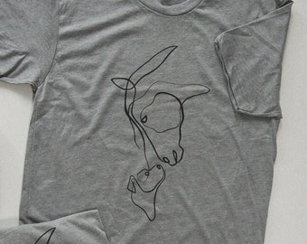 Horse Shirt Gift for Horse Lovers, One Line Art, Minimalist Drawing, Equine Shirt Gifts for Dog Lovers