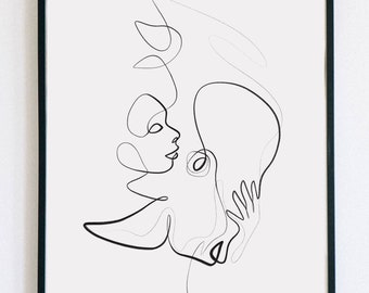 Neushoornkunstafdruk | Neushoorn abstracte muurkunstprint | Lijntekening neushoorn van With One Line | Spirit Calling totemdierenkunst