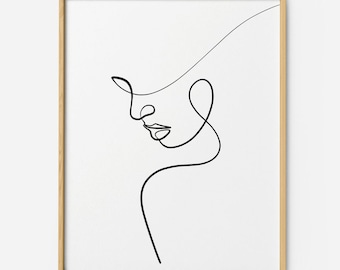 Downloadable Woman Art, Line Art Print, Printable Wall Art, Digital Art Print, Modern Wall Art, Abstract Line Drawing, Female Nude Art