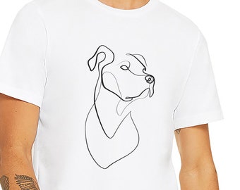 Pitbull Terrier Line Art T-Shirt: Unisex Bella+Canvas Tee