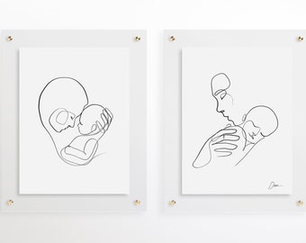Baby Line Drawing Etsy