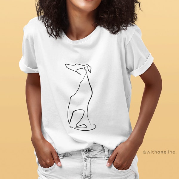 WHIPPET Tshirt | Dog Shirt | Italian Greyhound | Single Line Art Fashion | Bella+Canvas Unisex Size Sm-2XL