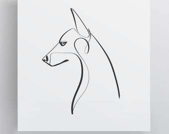 Golden Retriever Print Original One Line Art Minimal Dog | Etsy