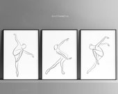Set of 3 Ballet Dancers Printable Ballet Art Minimal Dance - Etsy