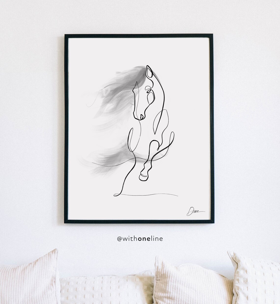 Printable Horse Wall Art Equestrian Horse Lover Gift Minimal | Etsy