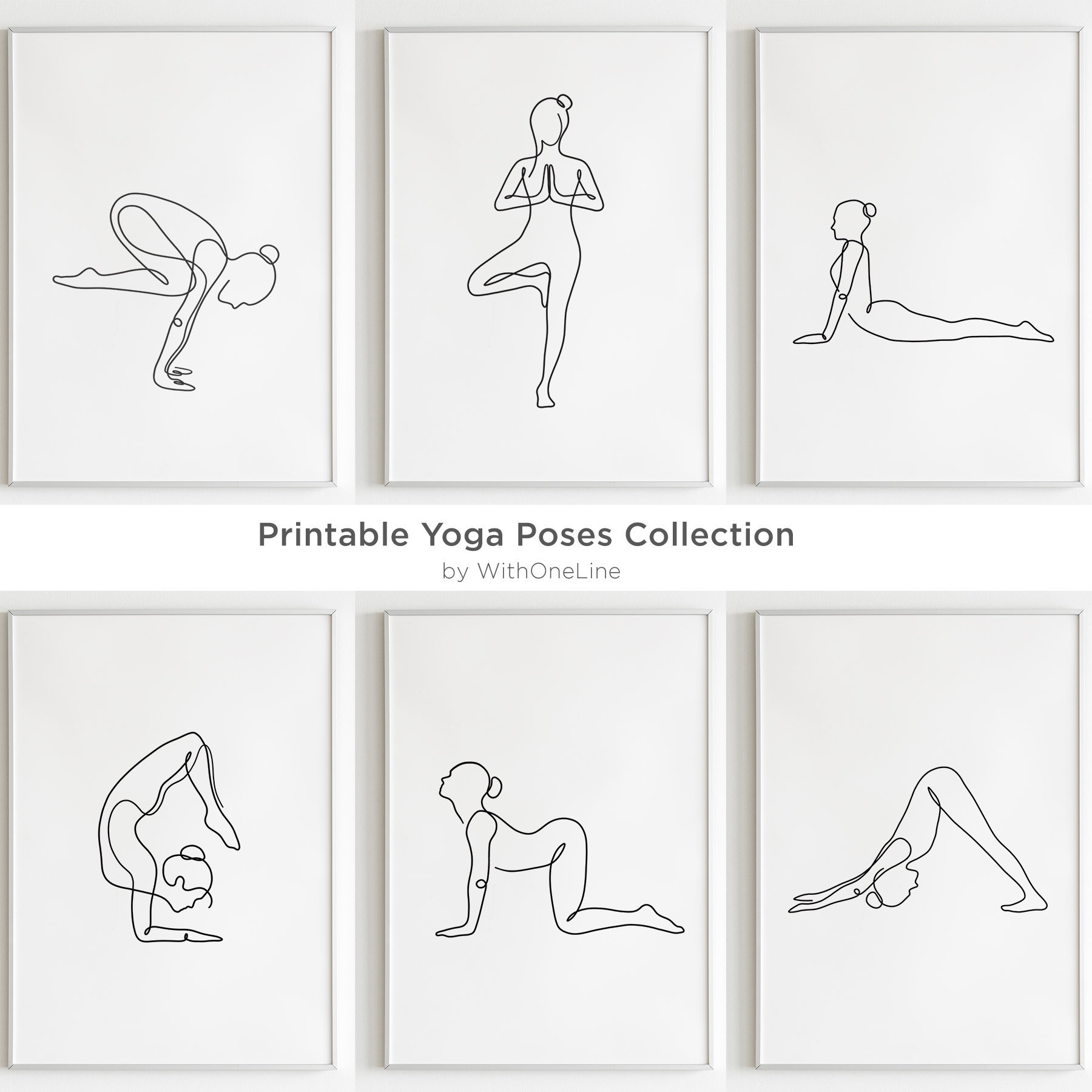beskæftigelse Sow ulovlig Printable Yoga Art Set of 6 Prints Yoga Poses Gift Ideas - Etsy