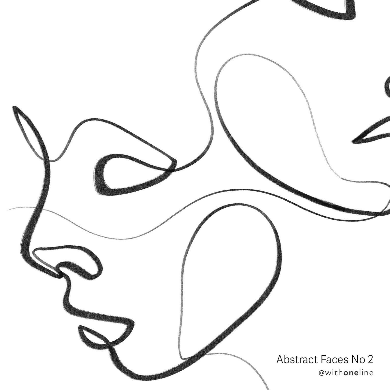 Abstract Single Line Face Printable Line Art Digital Etsy