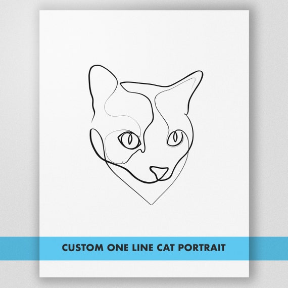 cat face line drawing