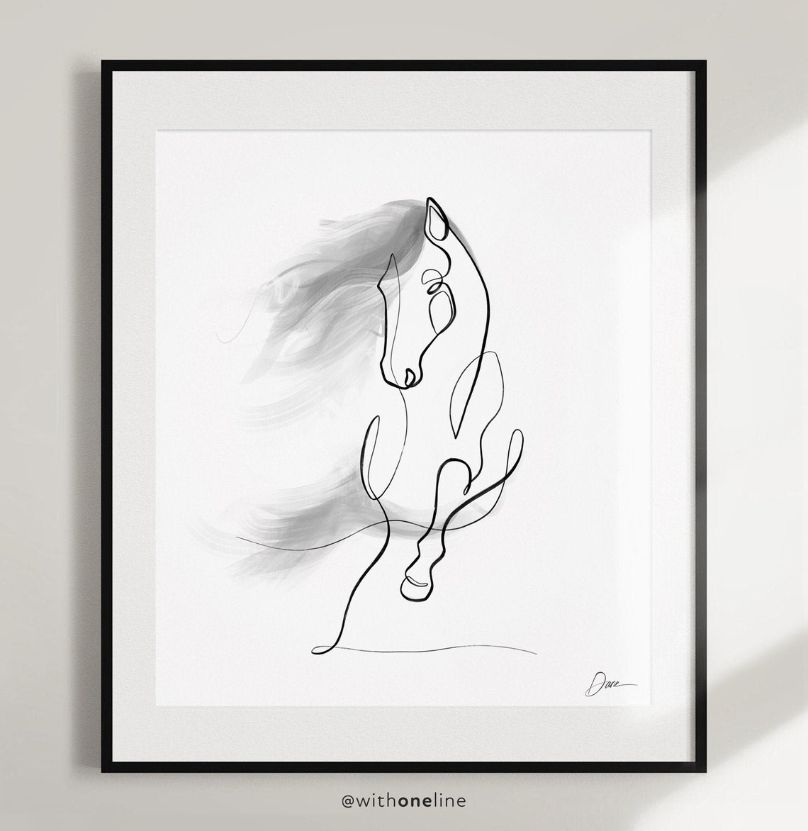 Printable Horse Wall Art Equestrian Horse Lover Gift Minimal | Etsy