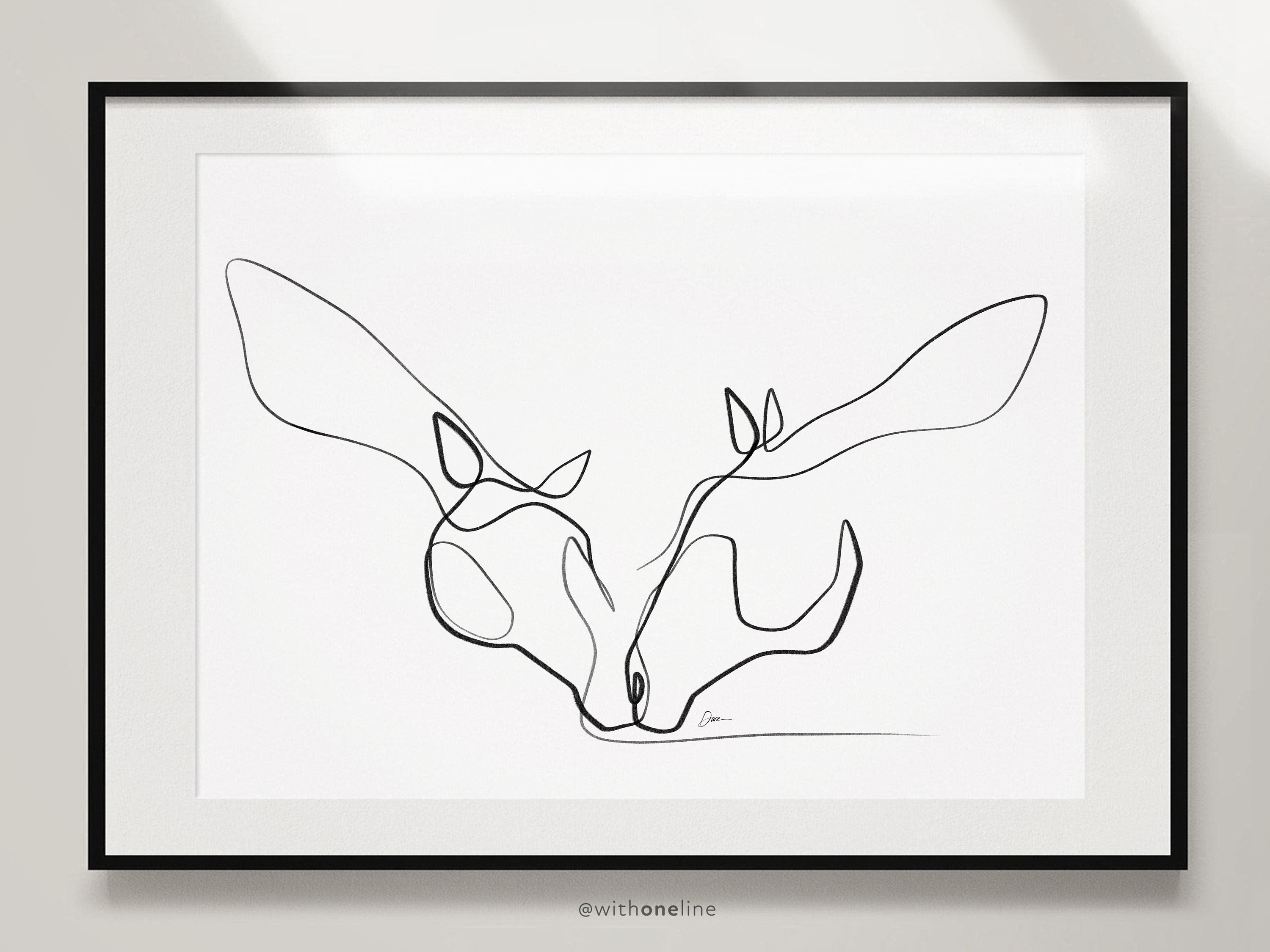 Printable Minimalist Horses Wall Art Drawing Equestrian Horse Lover