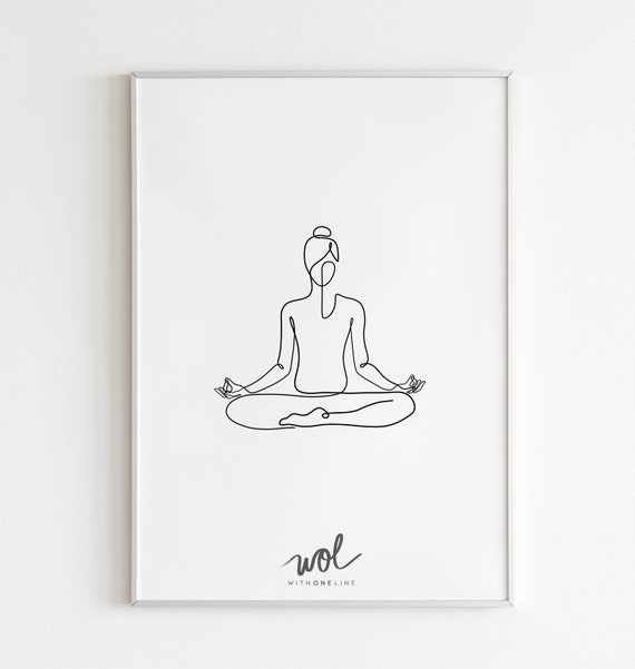 Samme Literacy Termisk Yoga Print Printable Line Art Yoga Abstract Art Yoga Gift - Etsy