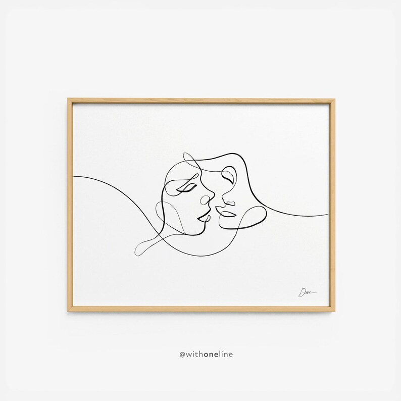 Download LGBTQ One Line Art by WithOneLine Eros No. 1 Lesbian | Etsy