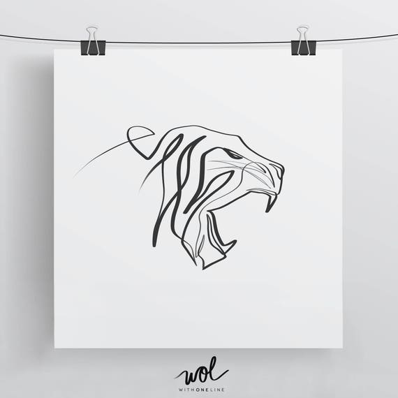 wild bengal tiger line art pattern design  Photographic Print for Sale by  Janckevannwyk