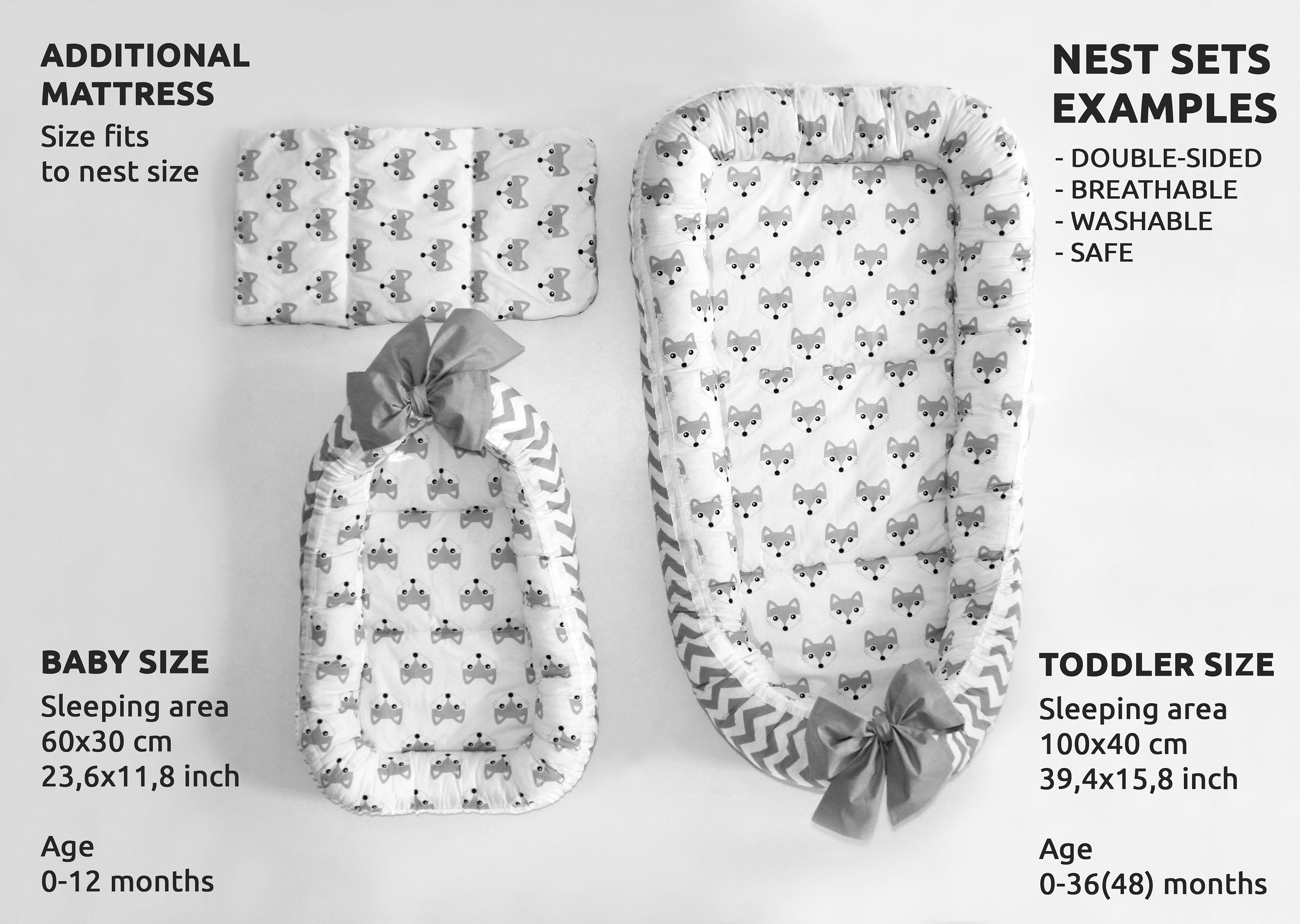 Babynest Two Sizes Baby Nest Baby Cocoon Co Sleeper Baby Etsy