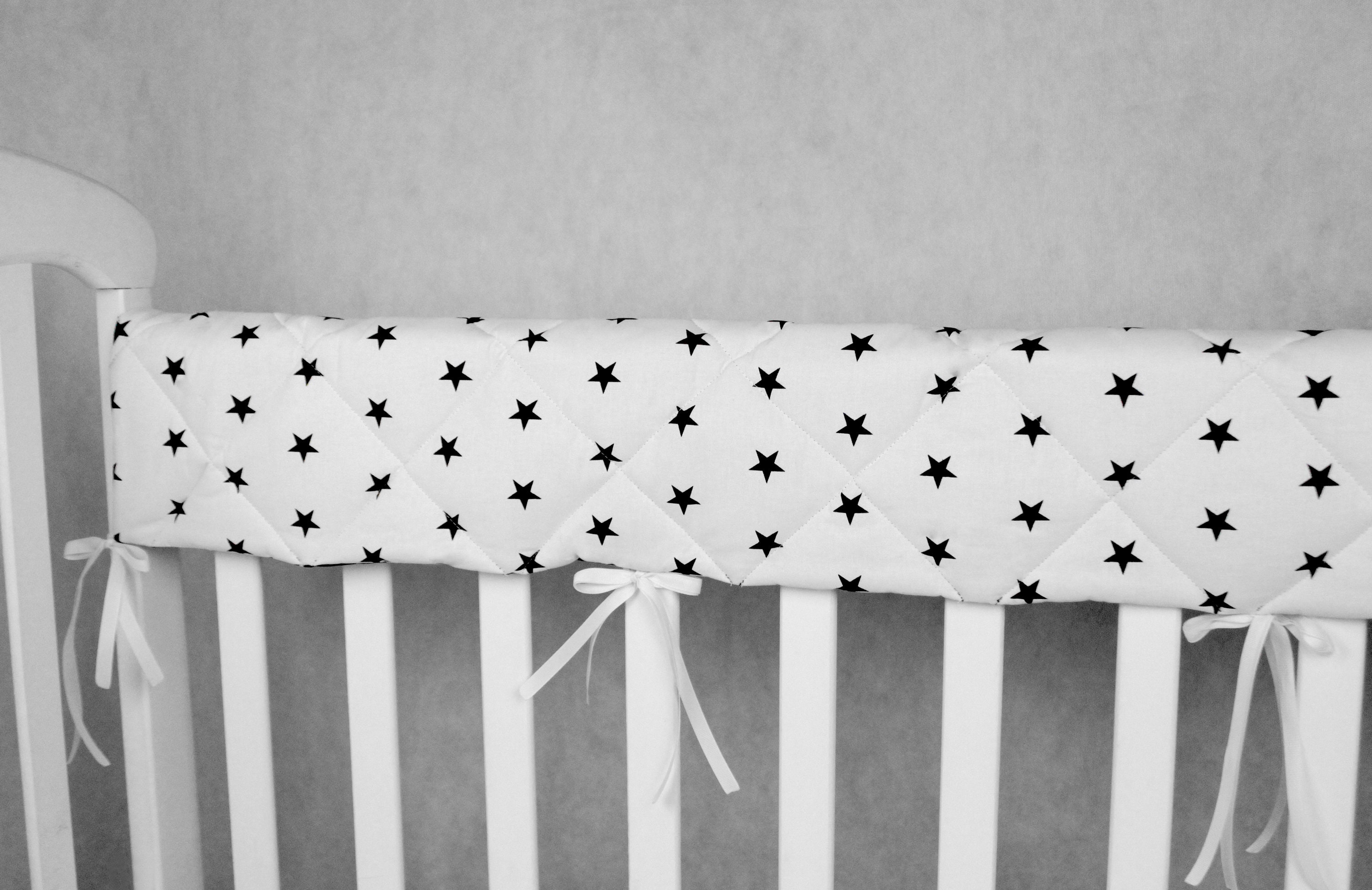 Crib bumpers Black Stars Cot bumper Crib rail cover Crib Etsy