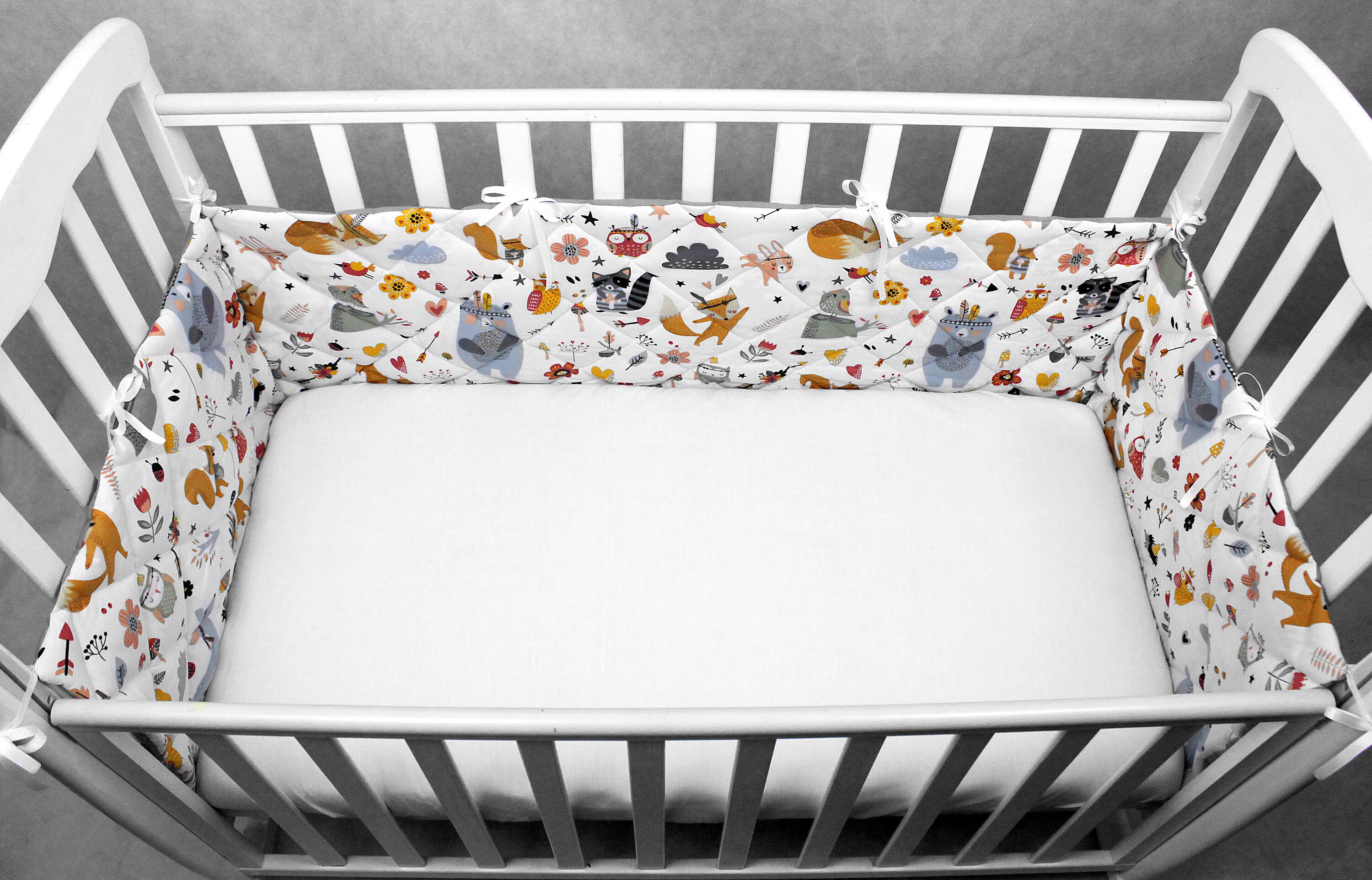 Crib bumpers Woodland Animals Cot bumper Crib rail cover Etsy