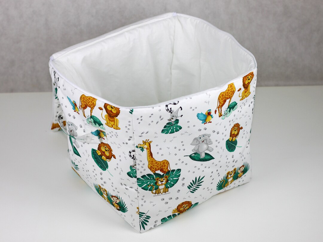 Toy Hamper Animals Jungle, Nursery Toy Bin, Toy Basket, Nursery