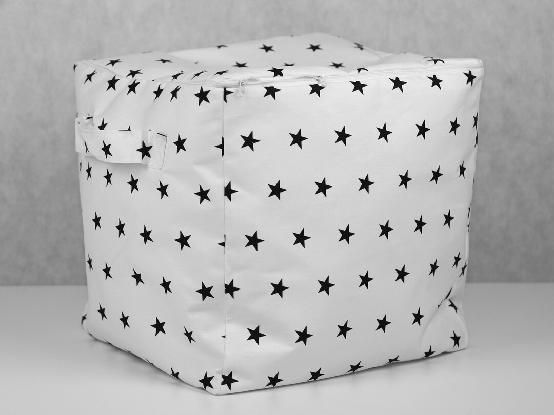 Toy Storage Basket Star Black From Cotton for Nursery, Storage Bin, Toy