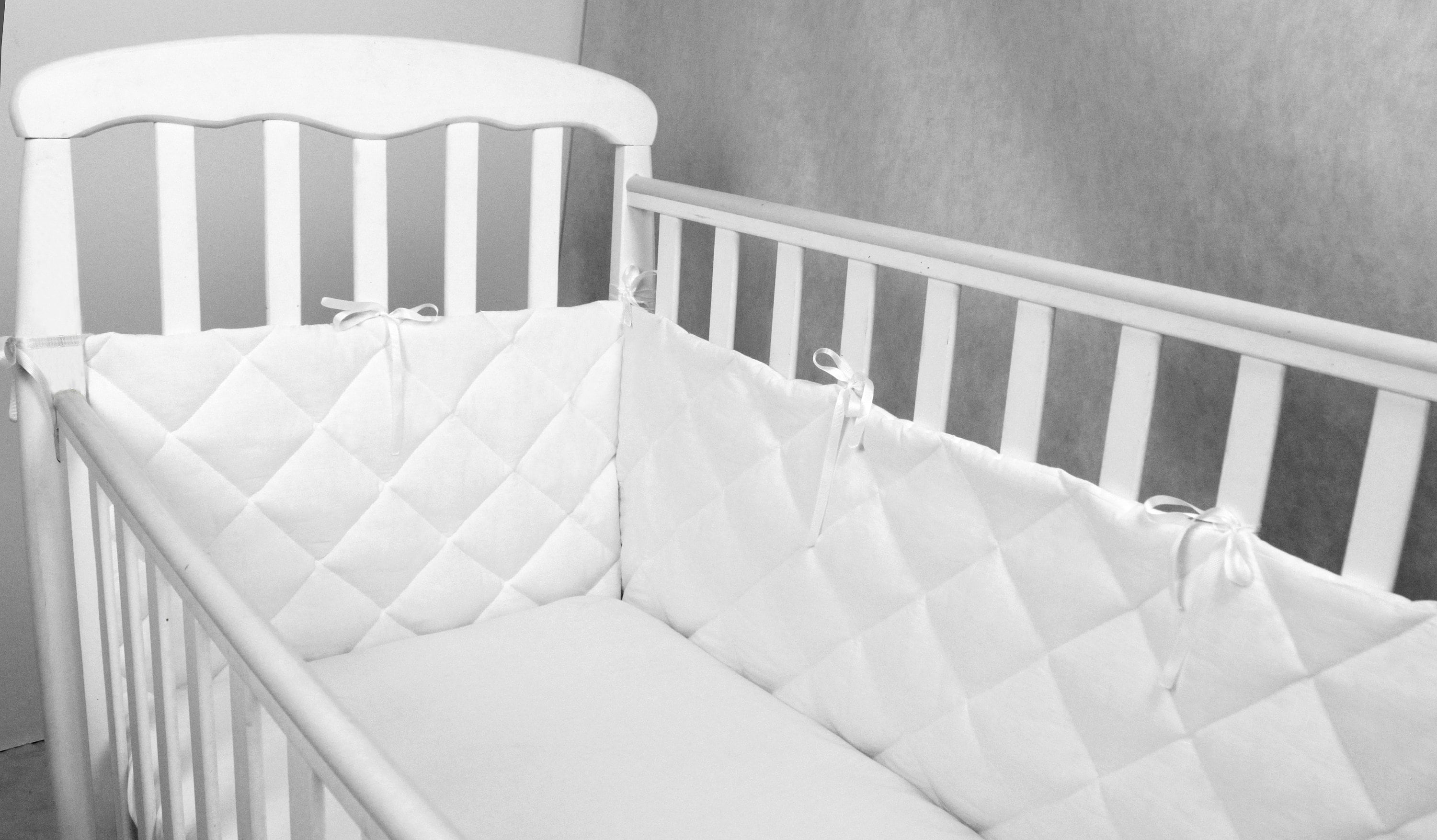 Crib bumpers White Cot bumper Crib rail cover Crib rail Etsy