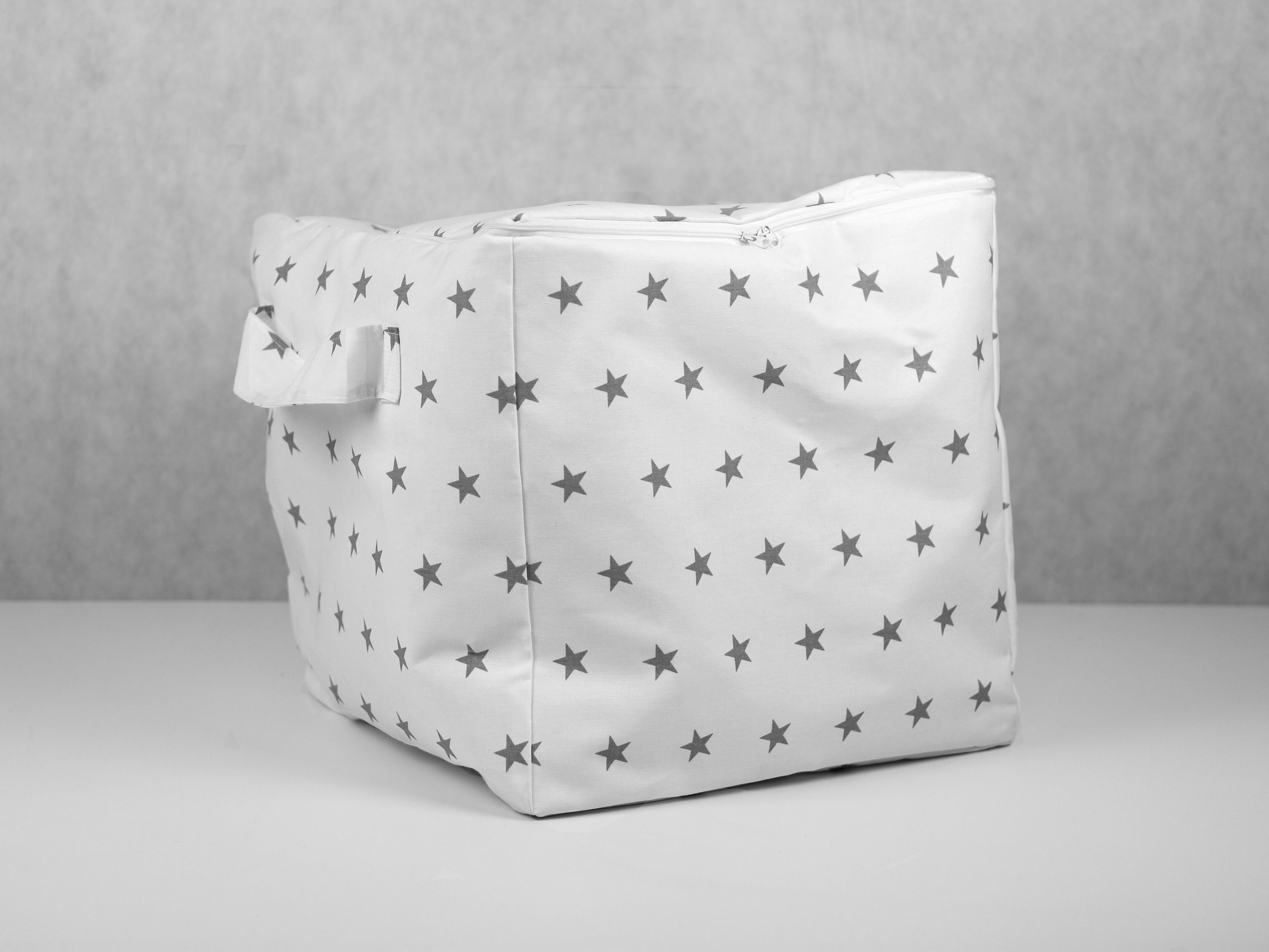 Toy Hamper Star Gray Nursery Toy Bin Toy Basket Nursery Etsy