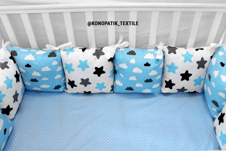 STARS CLOUDS BLUE Crib bedding Baby bedding baby bedding Etsy