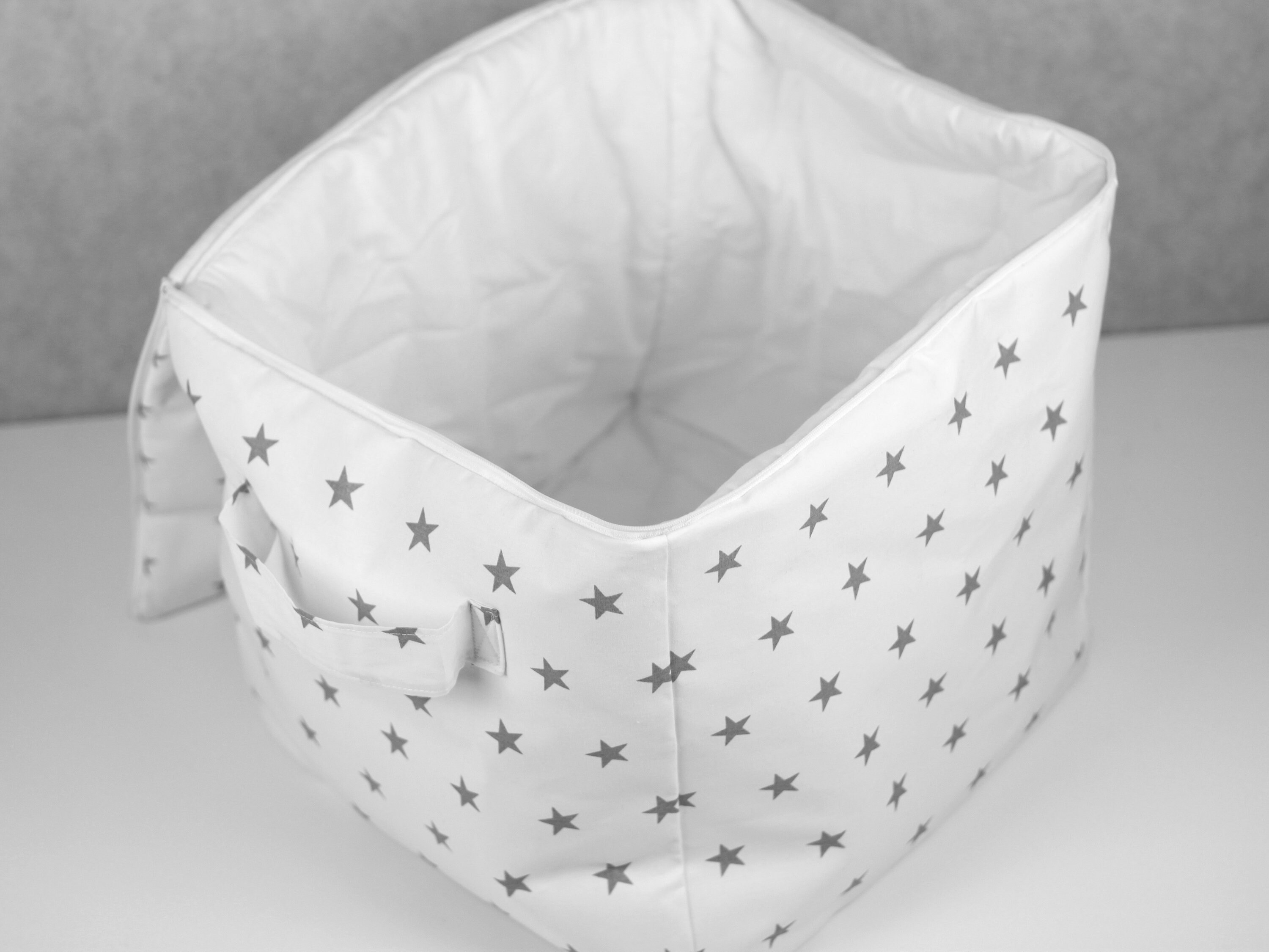 Toy Hamper Star Gray Nursery Toy Bin Toy Basket Nursery Etsy