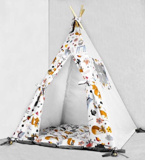 Teepee for Kids Customized From Cotton Forest Animals, Teepee Tent for  Playing, Tipi Enfant, Childrens Teepee, Playhouse 