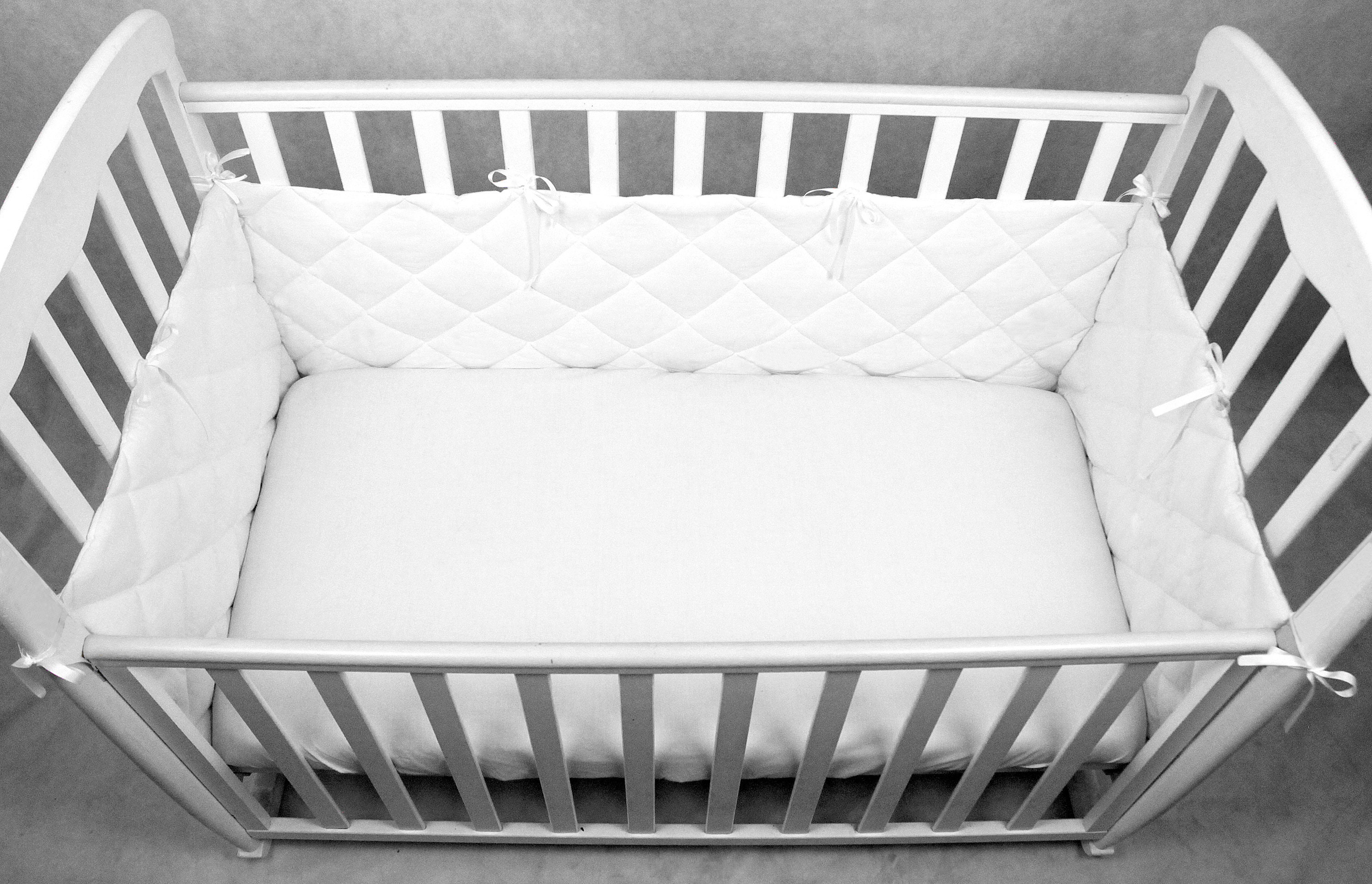 Crib bumpers White Cot bumper Crib rail cover Crib rail Etsy