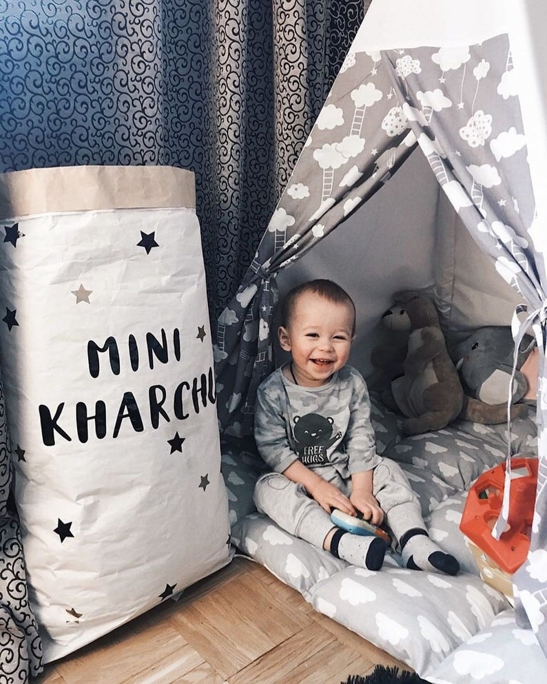 Teepee kids Teepee Playhouse Play Teepee Play Tent Tipi Tipi Enfant Kids Teepee Pink Gray Stars Teepee Tent Childrens Teepee
