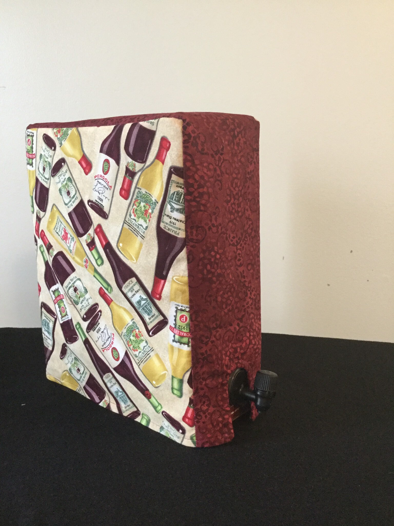 Wine box cover fabric reversible Etsy