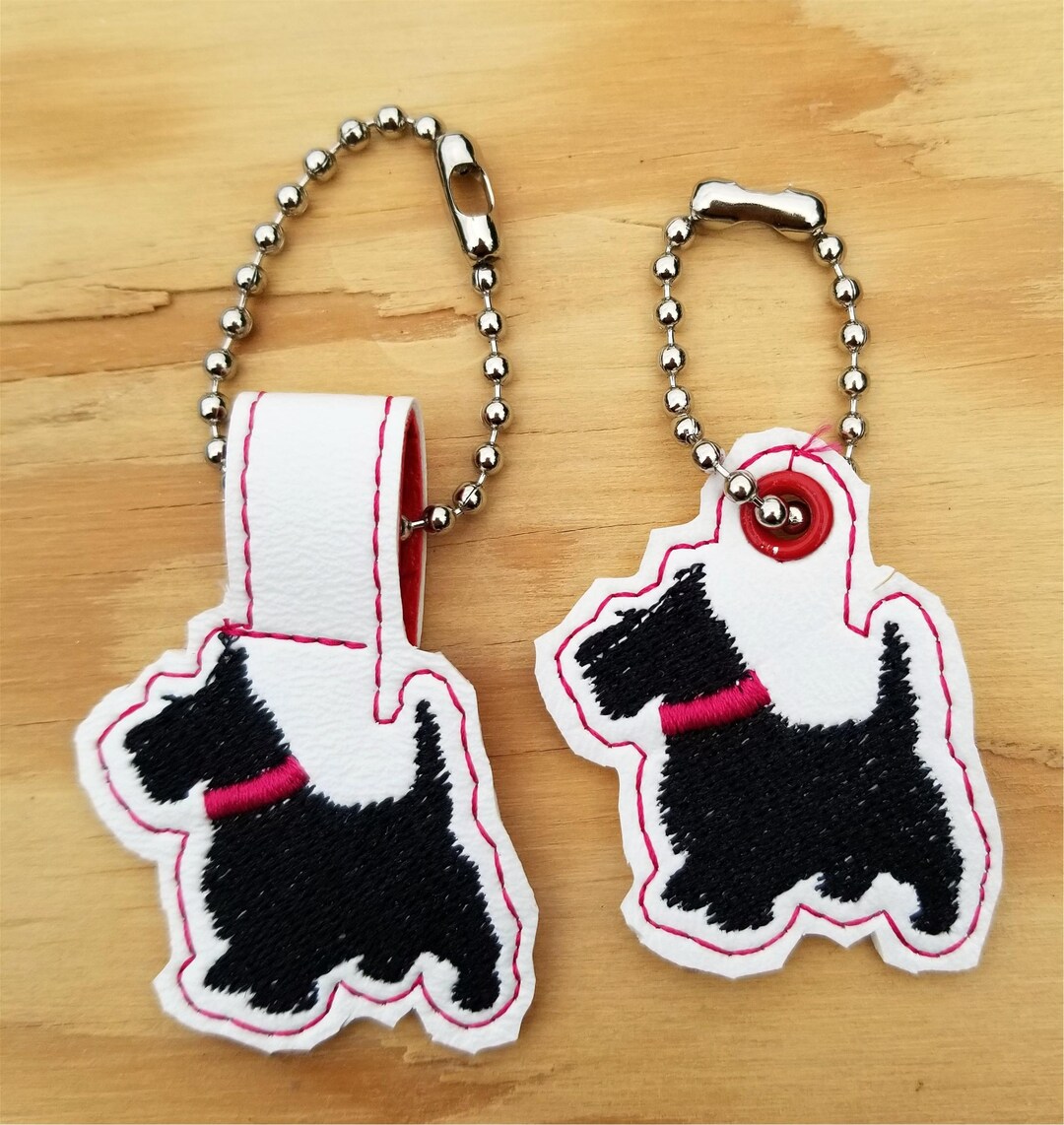 Embroidered Zipper Pulls Zp1scottie Etsy UK