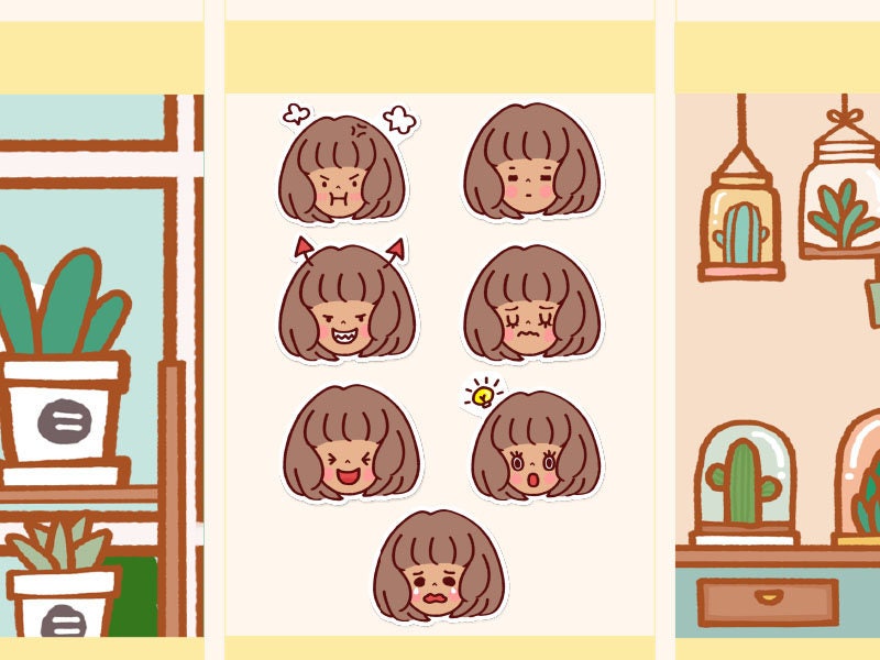 Cute Emotions Stickers Mood tracking stickers Mood stickers Etsy