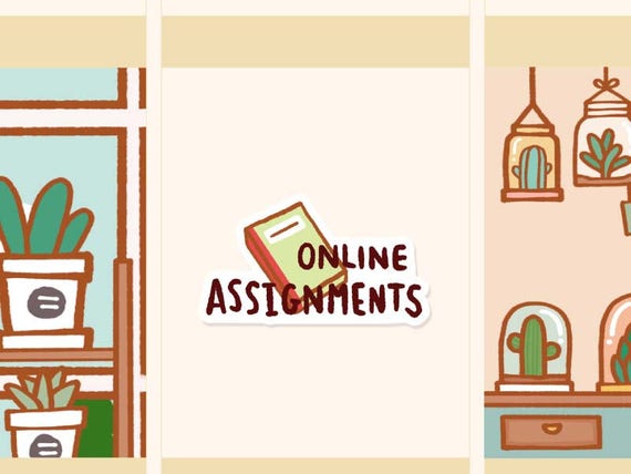 cute online assignments sticker online study sticker etsy online assignment planner