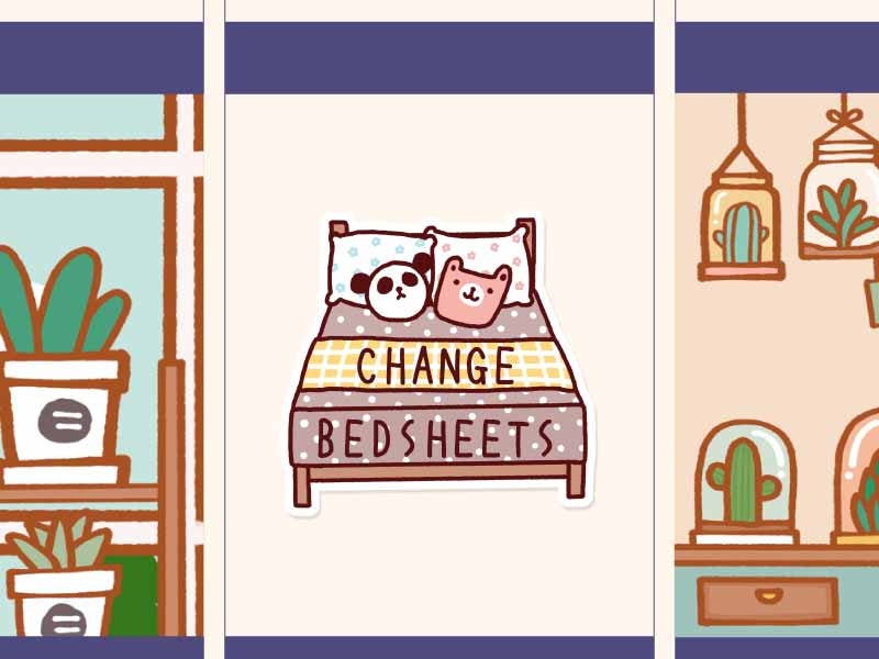 Cute Change bedsheets Stickers Chores planner stickers Cute | Etsy