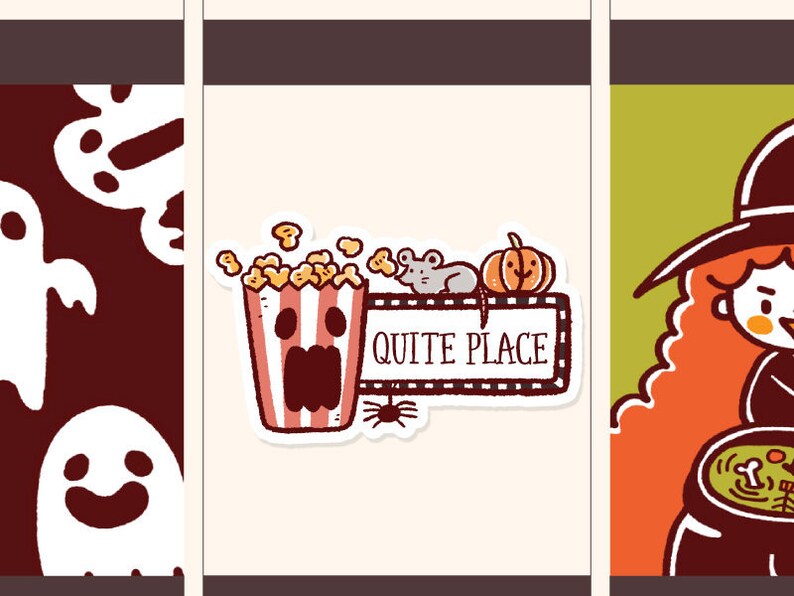 22 pièces mignon Halloween autocollants pour téléphone 22 pièces mignon Halloween autocollants pour téléphone