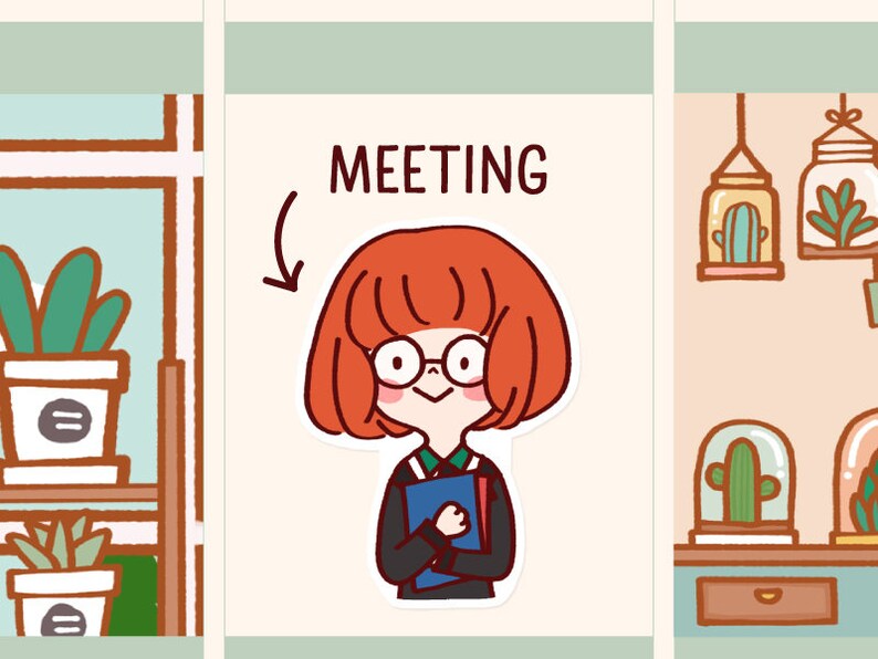 Cute Meeting Stickers Appointment Planner Stickers Cute Etsy