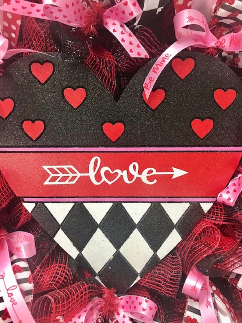 Valentines wreath valentine day wreath valentine heart wreath valentines wreath front door valentines day decor valentine love wreath