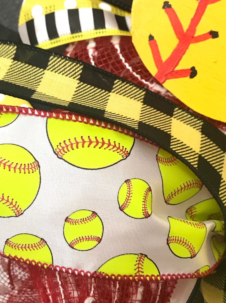 Softball wreath summer wreath sports wreath front door softball wreath for door softball front door wreath If we don/'t answer wreath