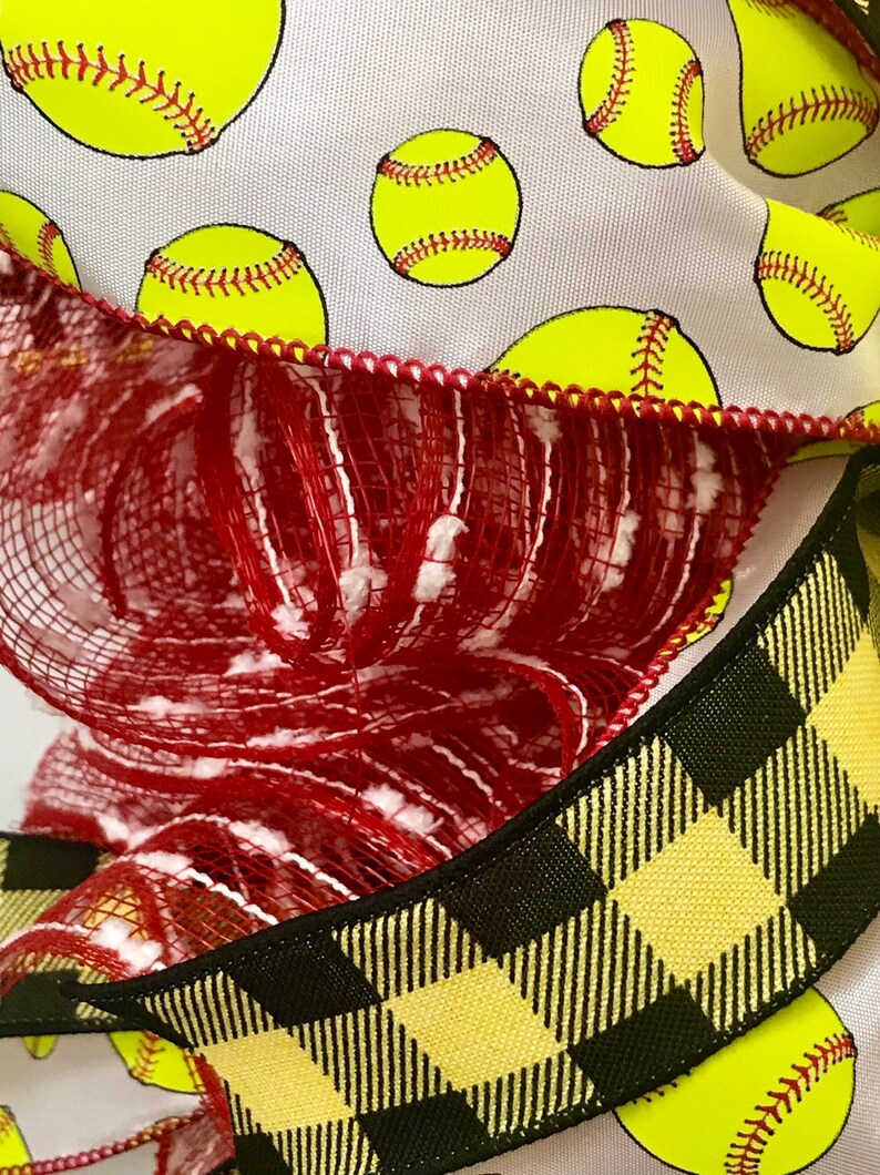 Softball wreath summer wreath sports wreath front door softball wreath for door softball front door wreath If we don/'t answer wreath