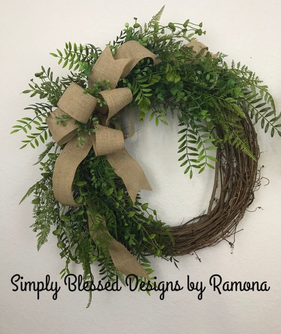 Farmhouse Wreath Everyday Wreath Double Door Wreaths All Season Wreath Front Door Grapevine Wreath Greenery Wreath Winter Wreath